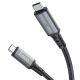 Кабель USB-C на USB-C HOCO  US01 / 1m / Nylon braid + Aluminum alloy / USB3.1 GEN2 up to PD100W charging power for laptop / Black
