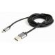 Cable micro USB2.0 Cotton braided - 1.8m - Cablexpert CCB-mUSB2B-AMBM-6, Black, Professional series, USB 2.0 A-plug to Micro B-plug, blister Cable micro USB2.0 Cotton braided - 1.8m - Cablexpert CCB-mUSB2B-AMBM-6, Black, Professional series, USB 2.0 A-plug to Micro B-plug, blister
