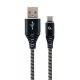Cable USB2.0/Type-C Premium cotton braided - 2m - Cablexpert CC-USB2B-AMCM-2M-BW, Cable USB2.0/Type-C Premium cotton braided - 2m - Cablexpert CC-USB2B-AMCM-2M-BW,