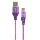 Cable USB2.0/Type-C Premium cotton braided - 2m - Cablexpert CC-USB2B-AMCM-2M-PW, Cable USB2.0/Type-C Premium cotton braided - 2m - Cablexpert CC-USB2B-AMCM-2M-PW,