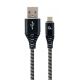 Cable USB2.0/Micro-USB Premium cotton braided - 2m - Cablexpert CC-USB2B-AMmBM-2M-BW, Black/White, USB 2.0 A-plug to Micro-USB plug, blister Cable USB2.0/Micro-USB Premium cotton braided - 2m - Cablexpert CC-USB2B-AMmBM-2M-BW, Black/White, USB 2.0 A-plug to Micro-USB plug, blister