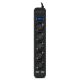 Surge Protector SVEN SF-05LU, 5 Sockets + 2 USB (2,4 A) , 3.0m, Black, color box
