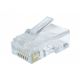 RJ45 Modular Plug LC-8P8C-002/100, Modular plug 8P8C for solid CAT6 LAN cable, 30u” gold plated, 100 pcs/bag