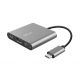 Trust Dalyx 3-in-1 Multiport USB-C Adapter, Stylish aluminium 3-in-1