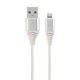 Cable USB2.0/8-pin (Lightning) Premium cotton braided - 1m - Cablexpert CC-USB2B-AMLM-1M-BW2, Silver/White, USB 2.0 A-plug to 8-pin, blister Cable USB2.0/8-pin (Lightning) Premium cotton braided - 1m - Cablexpert CC-USB2B-AMLM-1M-BW2, Silver/White, USB 2.0 A-plug to 8-pin, blister