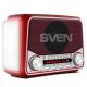 SVEN SRP-525 Red, FM/AM/SW Radio, 3W RMS, 8-band radio receiver, built-in audio files player from USB-fash, microSD and SD card storage devices, telescopic swivel antenna, built-in battery