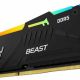 16GB DDR5-6000  Kingston FURY® Beast DDR5 RGB, PC48000, CL30, 1Rx8, 1.4V, Auto-overclocking, Asymmetric BLACK low-profile heat spreader, Dynamic RGB effects featuring Fury Infrared Sync technology, Intel XMP 3.0 Ready (Extreme Memory Profiles)