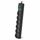 Surge Protector SVEN SF-06E-16, 6 Sockets, Children protection, Varistor protection, NON-FLAMMABLE, 3680W, 5.0m, Black Surge Protector SVEN SF-06E-16, 6 Sockets, Children protection, Varistor protection, NON-FLAMMABLE, 3680W, 5.0m, Black