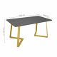 Masă FRIDA Marmură Neagră+Golden Legs 150×80