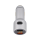 USB Car Charger - Tellur, CCY3 2xUSB (QC 3.0 + 2.4A), Type-C (2.4A), aluminium alloy, displays voltage, White  TLL151161 USB Car Charger - Tellur, CCY3 2xUSB (QC 3.0 + 2.4A), Type-C (2.4A), aluminium alloy, displays voltage, White  TLL151161