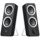 Speakers 2.0  Logitech Z200  5W (2 x 2.5W), 3.5mm input x 2, Headphone jack, Black Speakers 2.0  Logitech Z200  5W (2 x 2.5W), 3.5mm input x 2, Headphone jack, Black