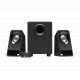 Speakers 2.1  Logitech Z213, 7W (4W + 2x1.5W)  Power and volume controls on wired control pod, bass control on back of subwoofer, Black Speakers 2.1  Logitech Z213, 7W (4W + 2x1.5W)  Power and volume controls on wired control pod, bass control on back of subwoofer, Black